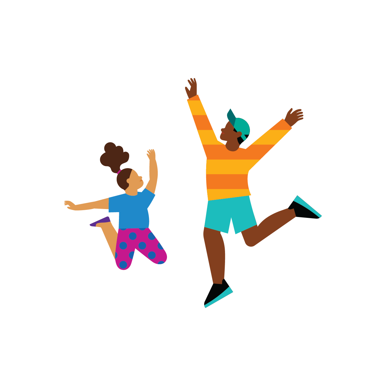Boy and Girl Jumping
