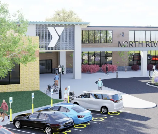 North River exterior rendering front entrance